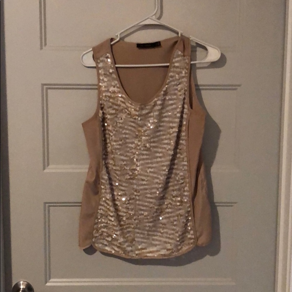 Neutral Sequined Top